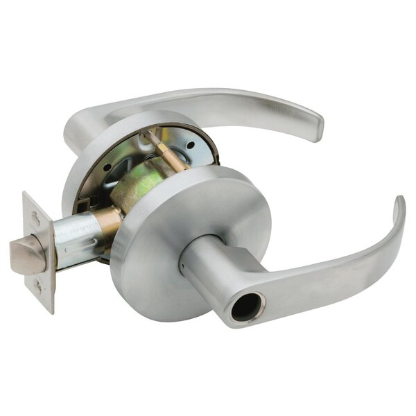 Grade 2 Storeroom Cylindrical Lock, Less Cylinder, Quantum Lever, Small Rose, Satin Chrome Finish